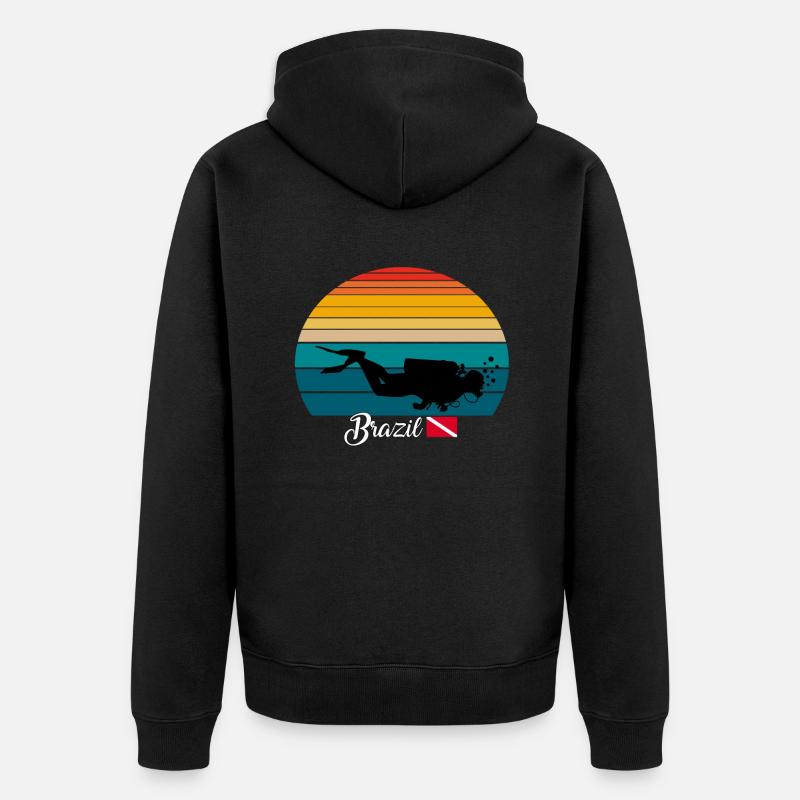 Brésil Plongée sous-marine Poison - Veste à capuche bio Premium Unisexe - noir