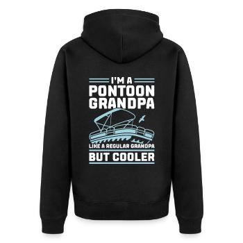 Je suis un grand-père ponton - Pontoon Boat Pontooning - Veste à capuche bio Premium Unisexe - noir - Dos - Nico (187cm)