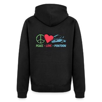 Peace Love Pontoon - Pontoon boat - Unisex Premium Organic Zip Hoodie - black - Back - Nico (187cm)
