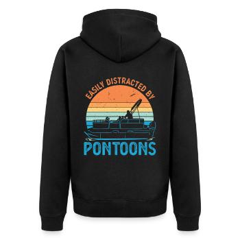 Facilement distrait par les pontons - Pontoon Boat - Veste à capuche bio Premium Unisexe - noir - Dos - Nico (187cm)