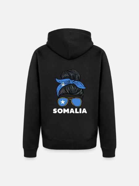 Somalia Mädchen - Unisex Premium Bio Zip Hoodie - Schwarz