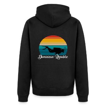 Dominican Republic Scuba Diving Gift - Unisex Premium Bio Zip Hoodie - Schwarz - Hinten - Nico (187cm)