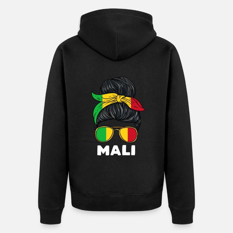 Mali Mädchen - Unisex Premium Bio Zip Hoodie - Schwarz