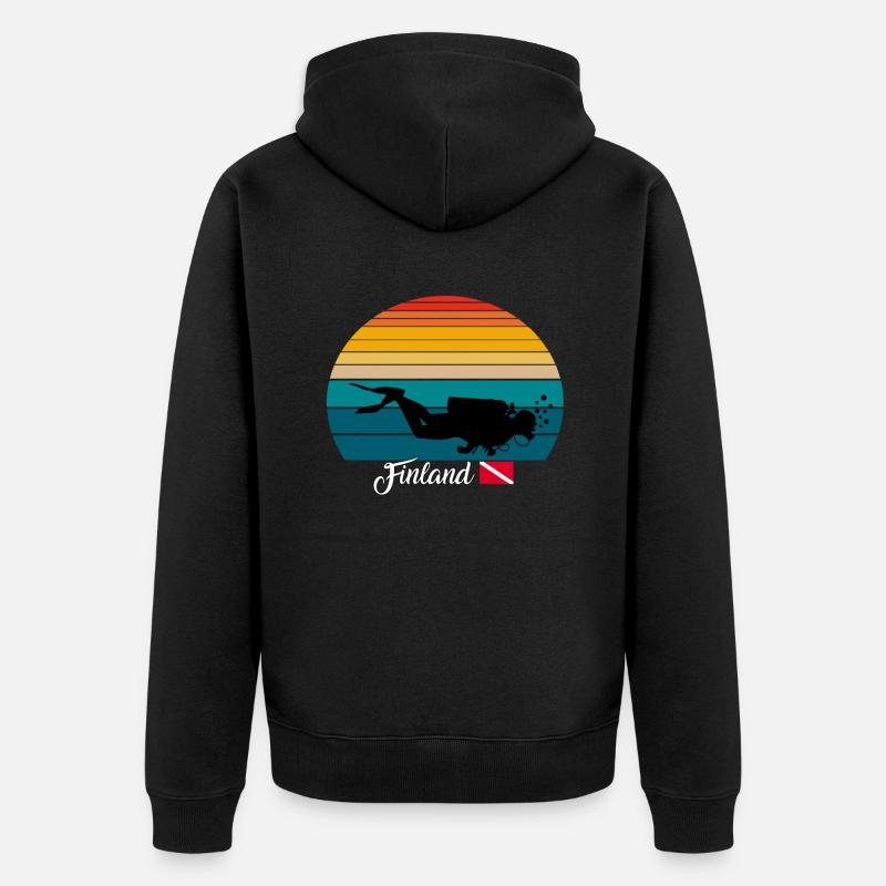 Finlande Plongée sous-marine Poison - Veste à capuche bio Premium Unisexe - noir