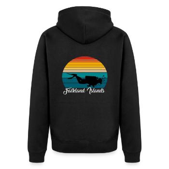 Malouines Plongée Sous-Marine Cadeau - Veste à capuche bio Premium Unisexe - noir - Dos - Nico (187cm)