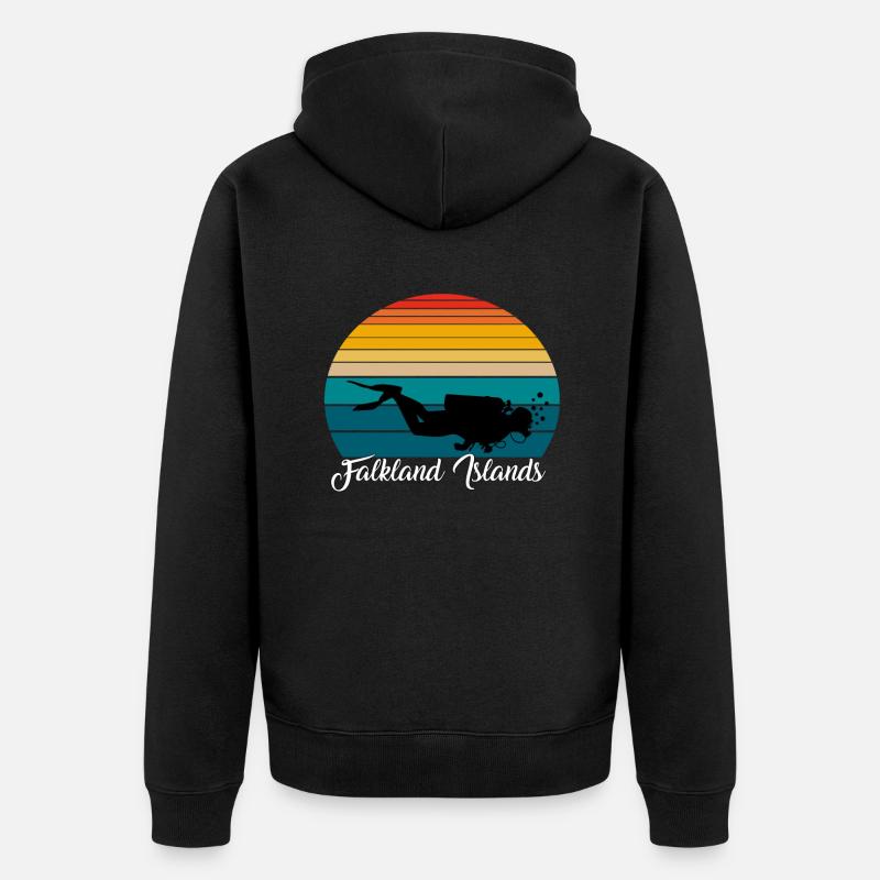 Malouines Plongée Sous-Marine Cadeau - Veste à capuche bio Premium Unisexe - noir
