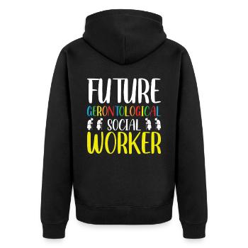 Future profession de travailleur social gérontologique - Veste à capuche bio Premium Unisexe - noir - Dos - Nico (187cm)