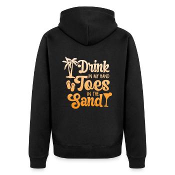 Boire dans mes orteils dans le sable Beach Holiday - Veste à capuche bio Premium Unisexe - noir - Dos - Nico (187cm)