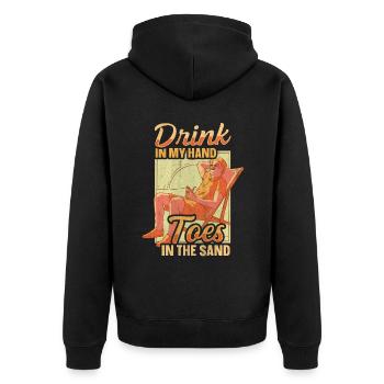 Boire dans mes orteils dans le sable Beach Holiday - Veste à capuche bio Premium Unisexe - noir - Dos - Nico (187cm)