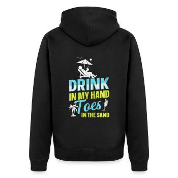Boire dans mes orteils dans le sable Beach Holiday - Veste à capuche bio Premium Unisexe - noir - Dos - Nico (187cm)