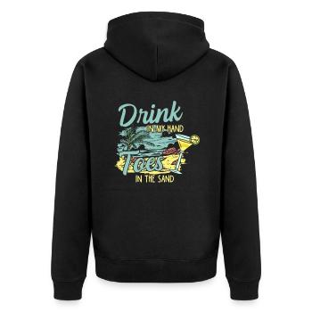Boire dans mes orteils dans le sable Beach Holiday - Veste à capuche bio Premium Unisexe - noir - Dos - Nico (187cm)
