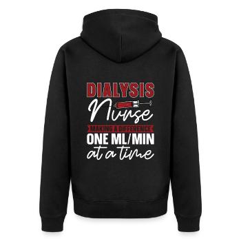 Dialysis Dialysis Technician Nephrology Gift - Unisex Premium Organic Zip Hoodie - black - Back - Nico (187cm)