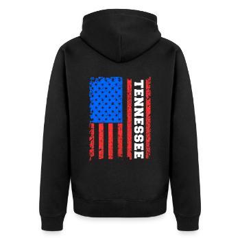 Tennessee Usa drapeaux cadeau - Veste à capuche bio Premium Unisexe - noir - Dos - Nico (187cm)