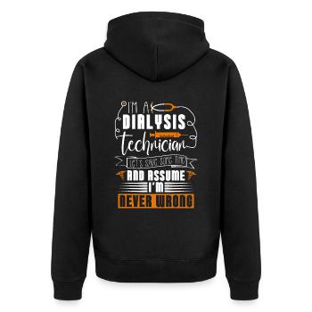Dialysis Nephrology Dialysis Technician Gift - Unisex Premium Organic Zip Hoodie - black - Back - Nico (187cm)