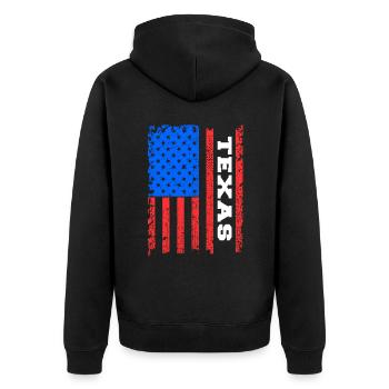 Texas Usa flaggen geschenk - Unisex Premium Bio Zip Hoodie - Schwarz - Hinten - Nico (187cm)
