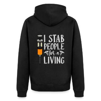 Nephrology Dialysis Dialysis Technician Gift - Unisex Premium Organic Zip Hoodie - black - Back - Nico (187cm)