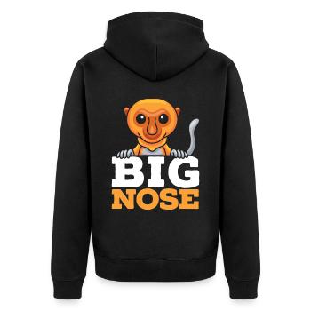 Große Nase Proboscis Affe Ape Wildlife Zookeeper - Unisex Premium Bio Zip Hoodie - Schwarz - Hinten - Nico (187cm)