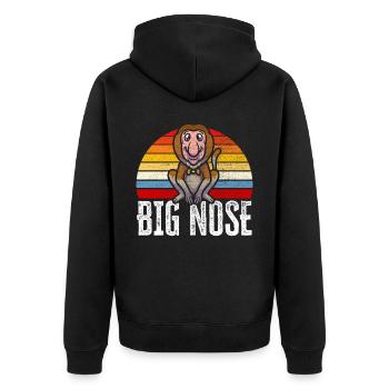 Große Nase Proboscis Affe Ape Wildlife Zookeeper - Unisex Premium Bio Zip Hoodie - Schwarz - Hinten - Nico (187cm)