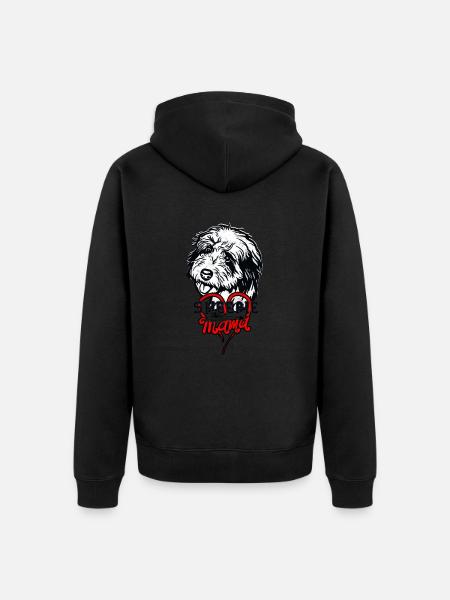 Sheepie Mama - dog owner - Unisex Premium Organic Zip Hoodie - black
