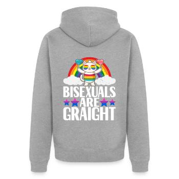 LGBTQ Bisexual - Unisex Premium Organic Zip Hoodie - heather grey - Back - Nico (187cm)