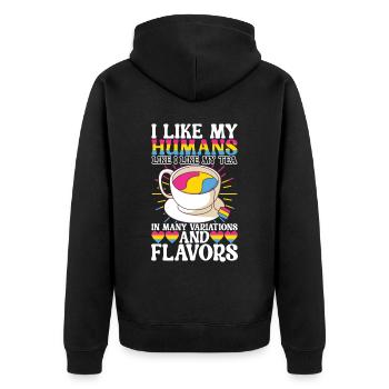 LGBTQ Pansexual - Unisex Premium Organic Zip Hoodie - black - Back - Nico (187cm)