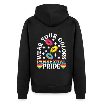 LGBTQ Pansexual - Unisex Premium Organic Zip Hoodie - black - Back - Nico (187cm)