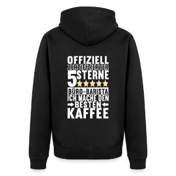 Farewell gift Job change colleagues - Unisex Premium Organic Zip Hoodie - black - Back - Nico (187cm)