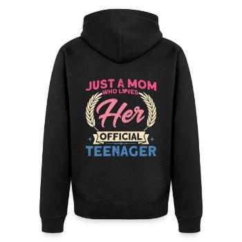 Maman aime son adolescent officiel - Veste à capuche bio Premium Unisexe - noir - Dos - Nico (187cm)