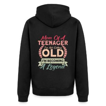 La mère d’un adolescent devient une légende - Veste à capuche bio Premium Unisexe - noir - Dos - Nico (187cm)