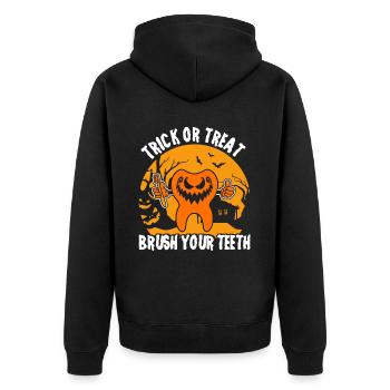 Dentist Halloween Costume Dental Assistant - Unisex Premium Organic Zip Hoodie - black - Back - Nico (187cm)