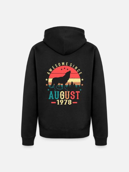 Geburtsmonat August 1978 - Unisex Premium Bio Zip Hoodie - Schwarz