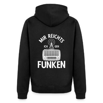 Mir reichts ich geh Funken - Funker Geschenk - Unisex Premium Bio Zip Hoodie - Schwarz - Hinten - Nico (187cm)