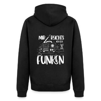 Mir reichts ich geh Funken - Funker Geschenk - Unisex Premium Bio Zip Hoodie - Schwarz - Hinten - Nico (187cm)