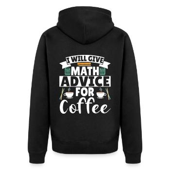I will give Math advice for Coffee - Unisex Premium Organic Zip Hoodie - black - Back - Nico (187cm)