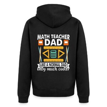 Professeur de mathématiques Papa comme un papa normal seulement - Veste à capuche bio Premium Unisexe - noir - Dos - Nico (187cm)
