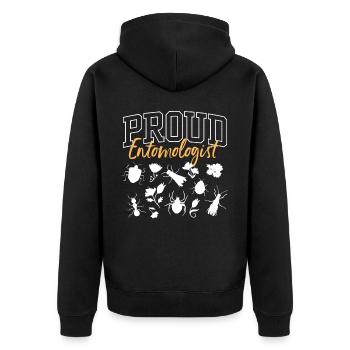 Stolzer Entomologe Insekten Beruf Entomologie - Unisex Premium Bio Zip Hoodie - Schwarz - Hinten - Nico (187cm)