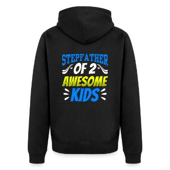 Stepfather Of Two Great Kids Stepdad - Unisex Premium Organic Zip Hoodie - black - Back - Nico (187cm)