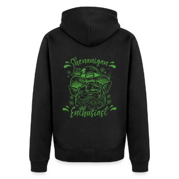 Shenanigan Liebhaber Ire Gälisch Irland Irisch - Unisex Premium Bio Zip Hoodie - Schwarz - Hinten - Nico (187cm)