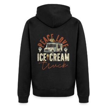 Crème glacée Camion de crème glacée Van Cone - Veste à capuche bio Premium Unisexe - noir - Dos - Nico (187cm)