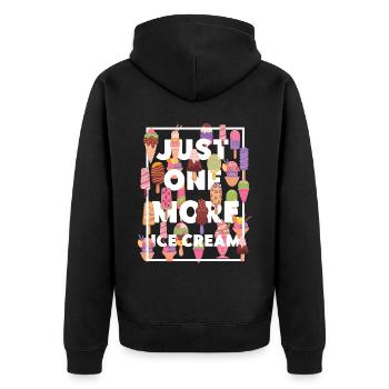 Ice Cream Cone Popsicle Just One - Unisex Premium Bio Zip Hoodie - Schwarz - Hinten - Nico (187cm)