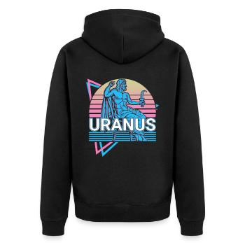 Uranus Dieu grec Ancien Grec Mythol - Veste à capuche bio Premium Unisexe - noir - Dos - Nico (187cm)