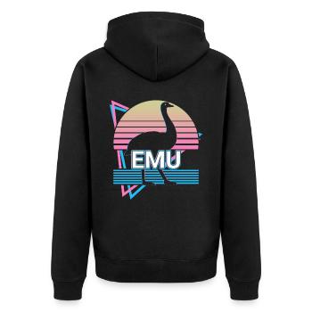 Emu Rétro - Veste à capuche bio Premium Unisexe - noir - Dos - Nico (187cm)