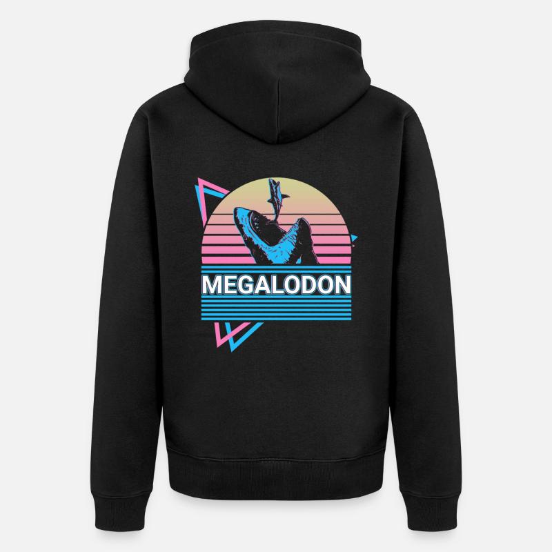 Requin mégalodon - Veste à capuche bio Premium Unisexe - noir