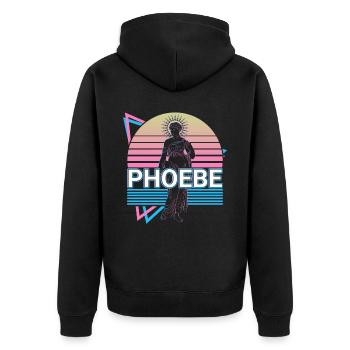 Phoebe Titan Göttin Antike griechische Mythologie - Unisex Premium Bio Zip Hoodie - Schwarz - Hinten - Nico (187cm)