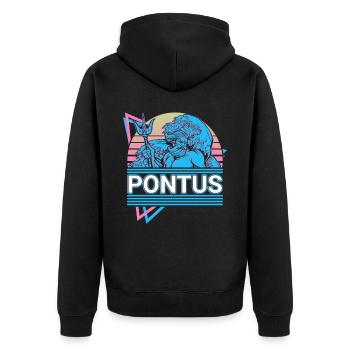 Pontus Divinité grecque Ancien Grec Myt - Veste à capuche bio Premium Unisexe - noir - Dos - Nico (187cm)
