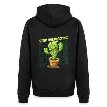 Kaktus Strauch Kakteen Stachelig Garten Gärtner - Unisex Premium Bio Zip Hoodie - Schwarz - Hinten - Nico (187cm)