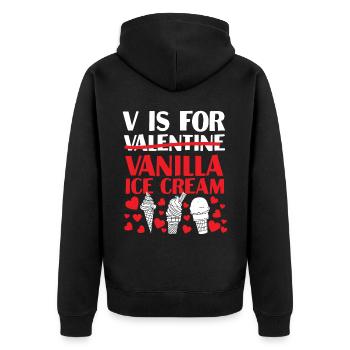 Ice Cream Valentines Day Cone - Unisex Premium Bio Zip Hoodie - Schwarz - Hinten - Nico (187cm)