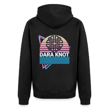 Dara Celtic Knot Dara Knot Celtic Symb - Unisex Premium Organic Zip Hoodie - black - Back - Nico (187cm)