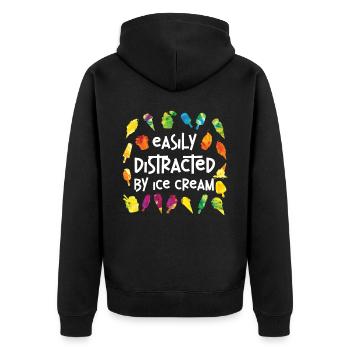 Ice Cream Cone Popsicle Easily - Unisex Premium Bio Zip Hoodie - Schwarz - Hinten - Nico (187cm)