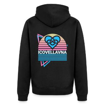 Icovellavna Symbole Celtique Rétro - Veste à capuche bio Premium Unisexe - noir - Dos - Nico (187cm)
